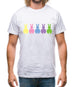 Multi Colour Easter Bunny's Mens T-Shirt