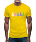 Multi Colour Easter Bunny's Mens T-Shirt