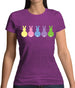 Multi Colour Easter Bunny's Womens T-Shirt