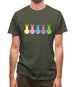 Multi Colour Easter Bunny's Mens T-Shirt