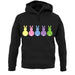 Multi Colour Easter Bunny's unisex hoodie