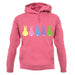 Multi Colour Easter Bunny's unisex hoodie