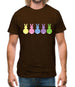 Multi Colour Easter Bunny's Mens T-Shirt