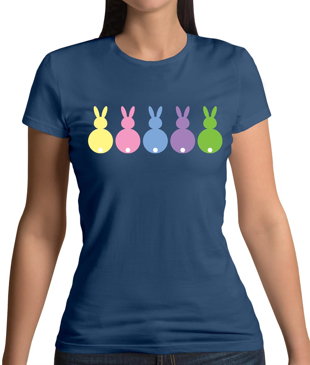 Multi Colour Easter Bunny's Womens T-Shirt
