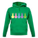 Multi Colour Easter Bunny's unisex hoodie