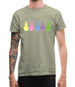 Multi Colour Easter Bunny's Mens T-Shirt