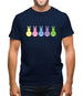 Multi Colour Easter Bunny's Mens T-Shirt