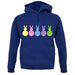 Multi Colour Easter Bunny's unisex hoodie