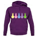 Multi Colour Easter Bunny's unisex hoodie