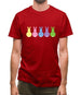 Multi Colour Easter Bunny's Mens T-Shirt