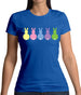 Multi Colour Easter Bunny's Womens T-Shirt