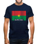 Burkina Faso  Barcode Style Flag Mens T-Shirt