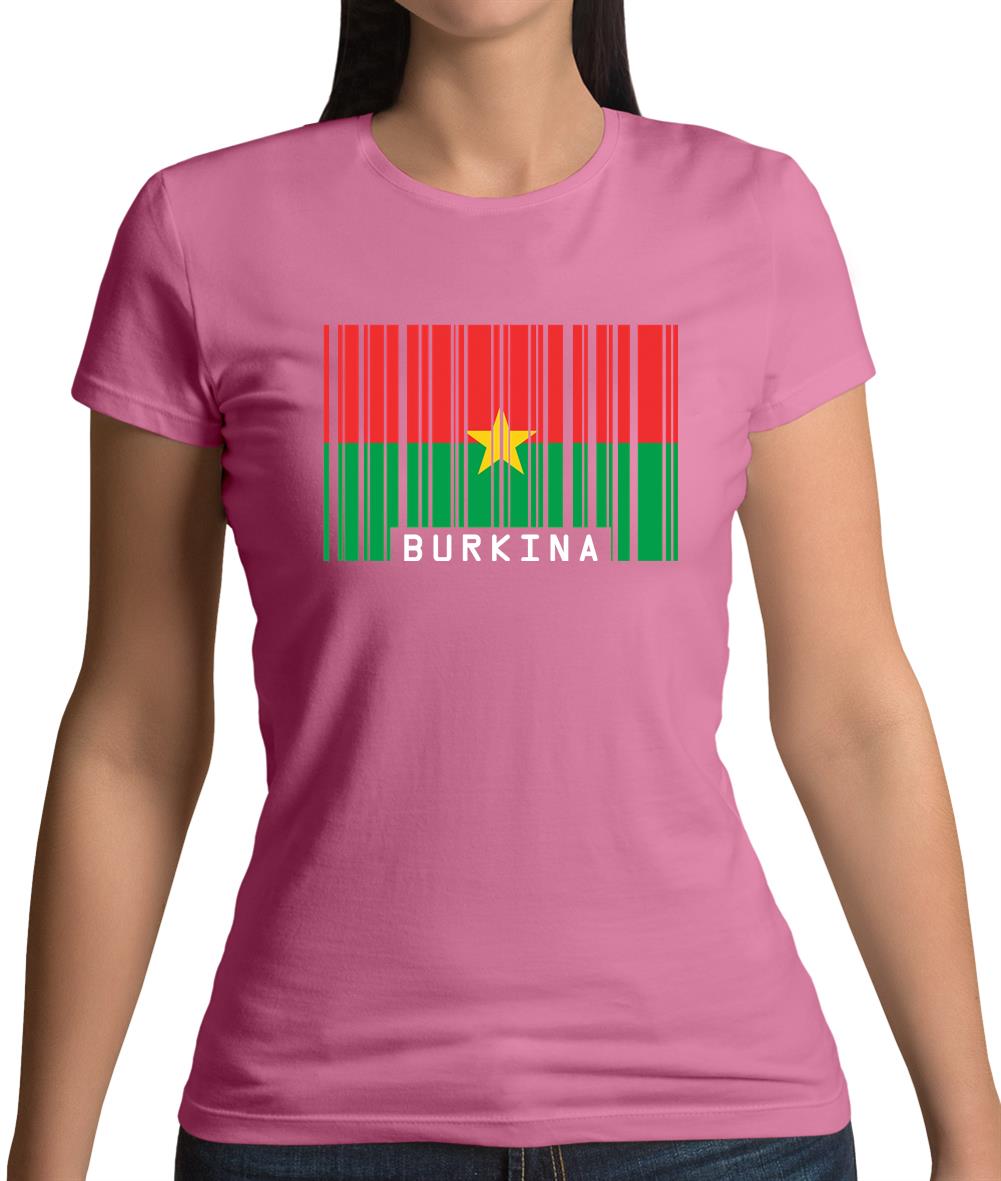 Burkina Faso  Barcode Style Flag Womens T-Shirt