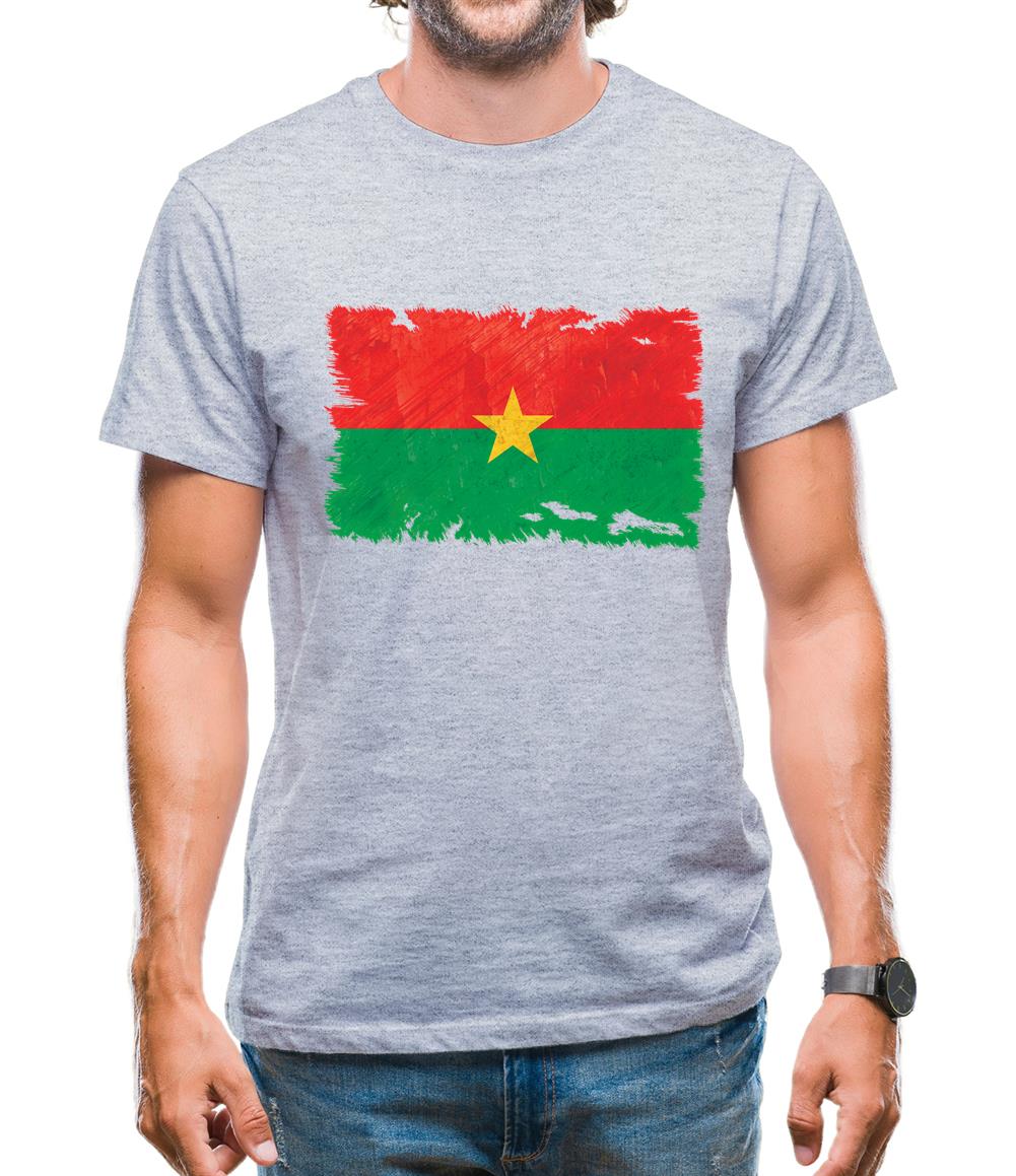 Burkina Faso Grunge Style Flag Mens T-Shirt