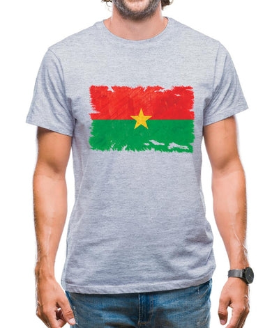 Burkina Faso Grunge Style Flag Mens T-Shirt