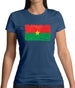 Burkina Faso Grunge Style Flag Womens T-Shirt