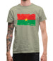 Burkina Faso Grunge Style Flag Mens T-Shirt