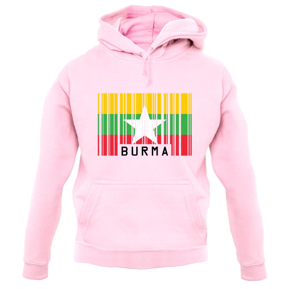 Burma Myanmar  Barcode Style Flag unisex hoodie