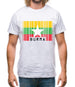 Burma Myanmar  Barcode Style Flag Mens T-Shirt
