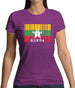 Burma Myanmar  Barcode Style Flag Womens T-Shirt