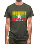 Burma Myanmar  Barcode Style Flag Mens T-Shirt