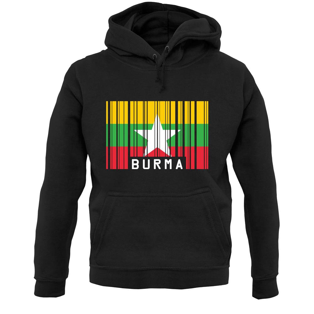 Burma Myanmar  Barcode Style Flag Unisex Hoodie