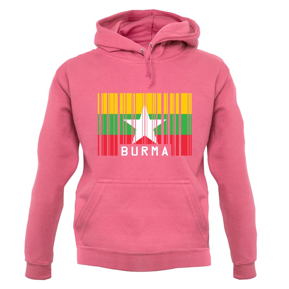 Burma Myanmar  Barcode Style Flag unisex hoodie