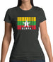 Burma Myanmar  Barcode Style Flag Womens T-Shirt