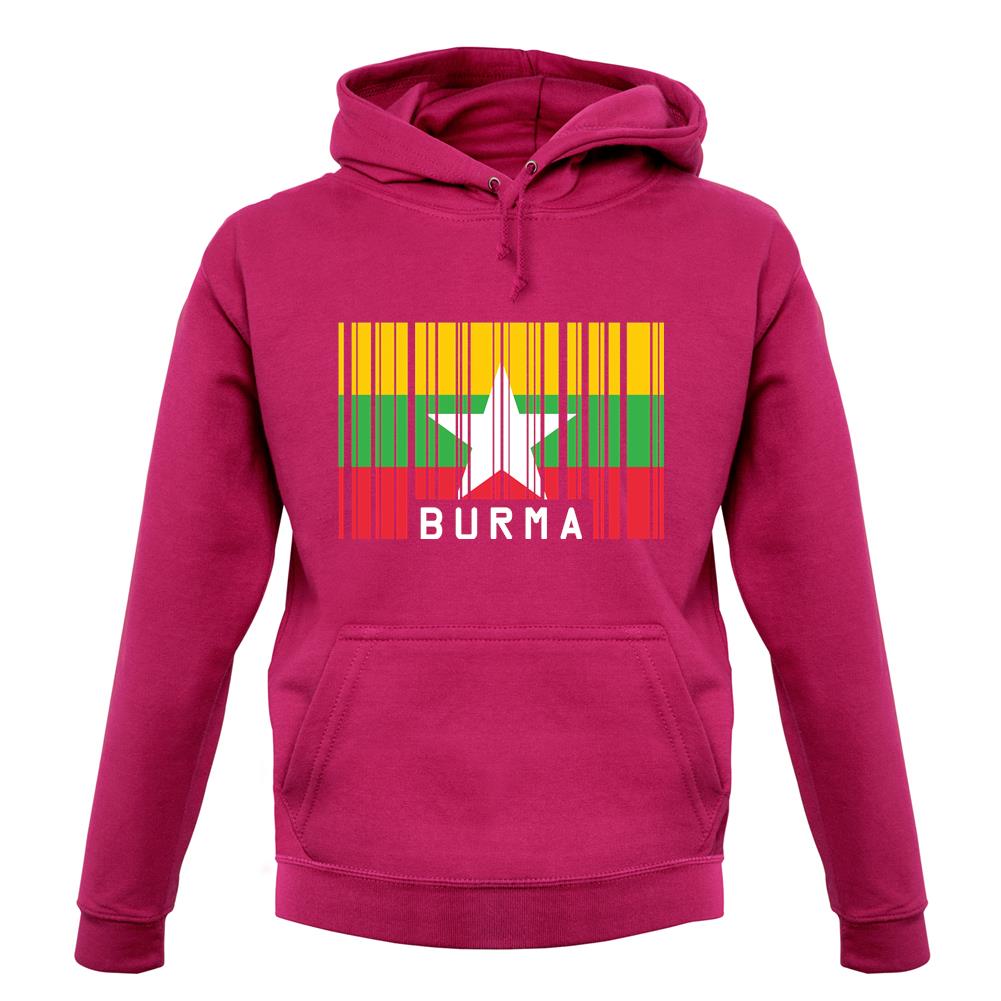 Burma Myanmar  Barcode Style Flag unisex hoodie