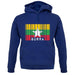 Burma Myanmar  Barcode Style Flag unisex hoodie