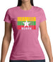Burma Myanmar  Barcode Style Flag Womens T-Shirt