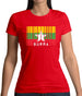 Burma Myanmar  Barcode Style Flag Womens T-Shirt