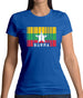 Burma Myanmar  Barcode Style Flag Womens T-Shirt