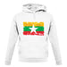Burma Myanmar Grunge Style Flag unisex hoodie