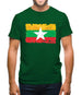 Burma Myanmar Grunge Style Flag Mens T-Shirt