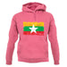 Burma Myanmar Grunge Style Flag unisex hoodie