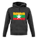 Burma Myanmar Grunge Style Flag unisex hoodie