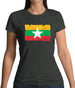 Burma Myanmar Grunge Style Flag Womens T-Shirt