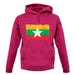 Burma Myanmar Grunge Style Flag unisex hoodie