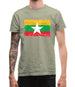 Burma Myanmar Grunge Style Flag Mens T-Shirt