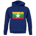 Burma Myanmar Grunge Style Flag unisex hoodie