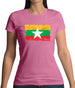 Burma Myanmar Grunge Style Flag Womens T-Shirt