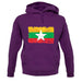 Burma Myanmar Grunge Style Flag unisex hoodie