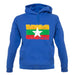 Burma Myanmar Grunge Style Flag unisex hoodie