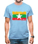 Burma Myanmar Grunge Style Flag Mens T-Shirt