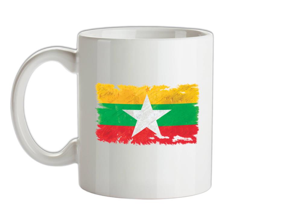 Burma Myanmar Grunge Style Flag Ceramic Mug