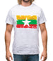 Burma Myanmar Grunge Style Flag Mens T-Shirt