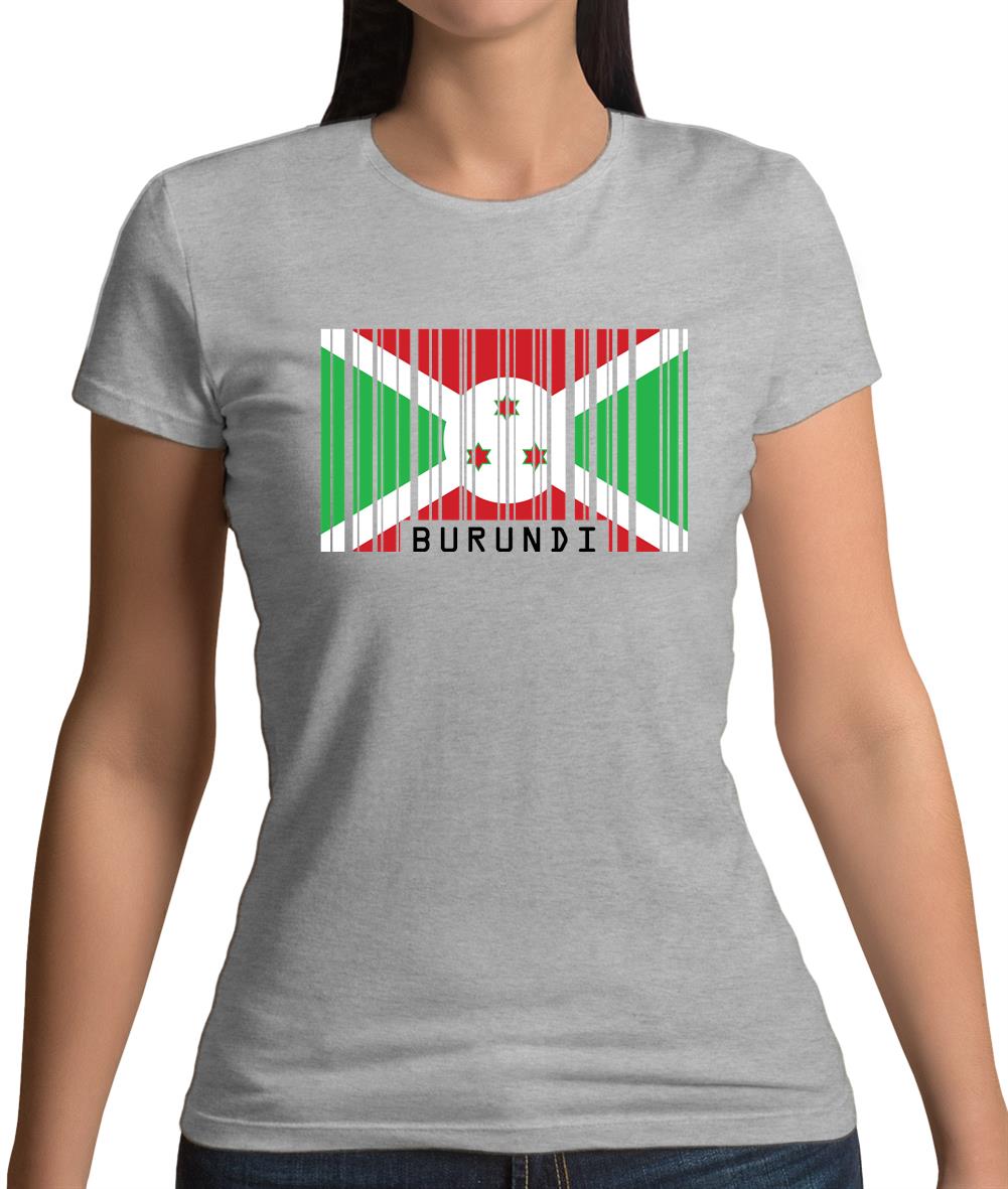 Burundi Barcode Style Flag Womens T-Shirt