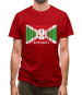 Burundi Barcode Style Flag Mens T-Shirt