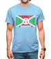 Burundi Barcode Style Flag Mens T-Shirt